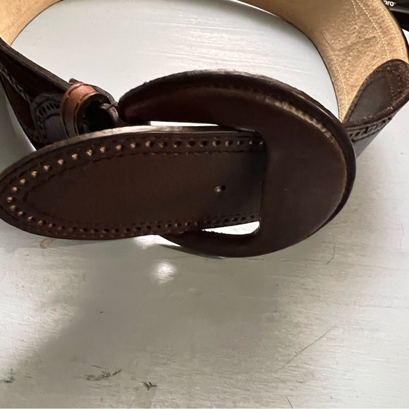 Wide Brown Leather Statement Belt size small - Picture 3 of 7